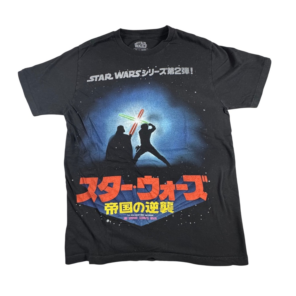 Star Wars T-Shirt Mens Medium Black Japanese Empire Strikes Back Graphic Tee